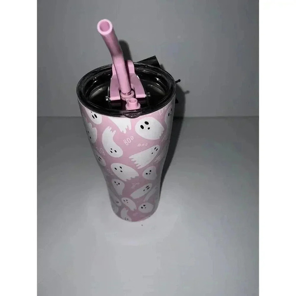 TK Maxx homesense PINK GHOST Stainless Steel Double Walled Tumbler Cup Halloween - Picture 3 of 3